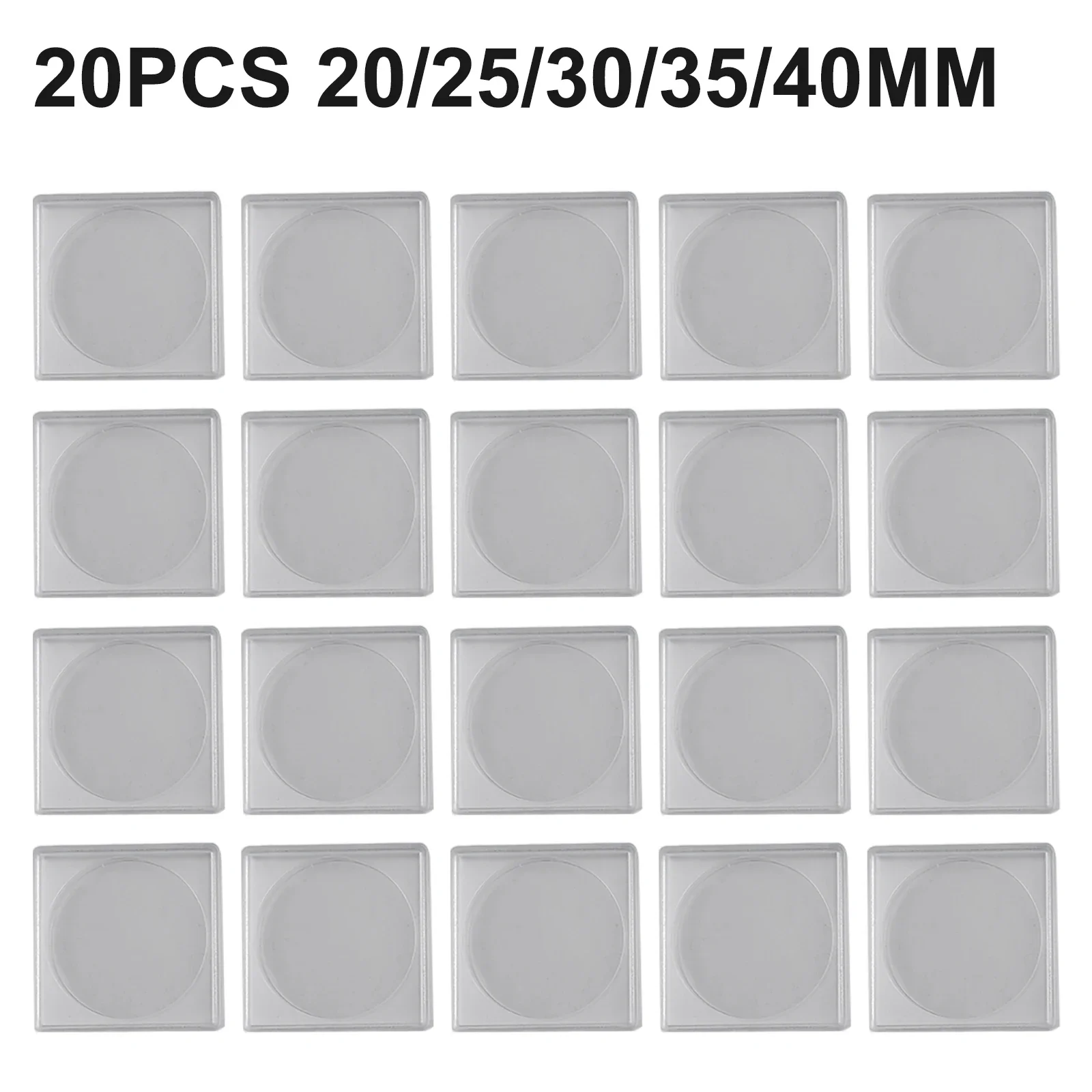 

20pcs Coin Organizer Boxes 48mm Square Plastic Coin Collection Display Acrylic Cases Coin Holder Capsules Container