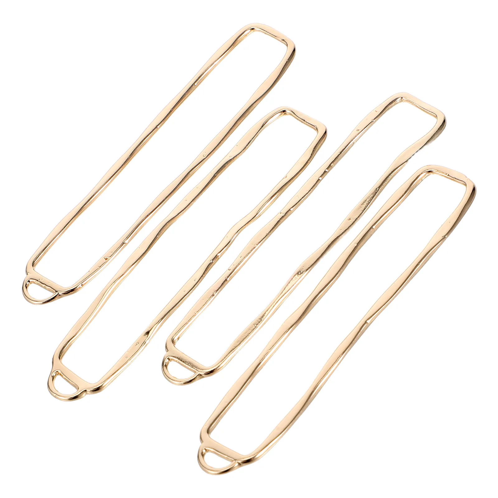 

Набор из 4 геометрических полых подвесок с позолотой, прямоугольные рамки-шармы для самостоятельного изготовления ожерелий, серег, браслетов, для создания украшений из смолы