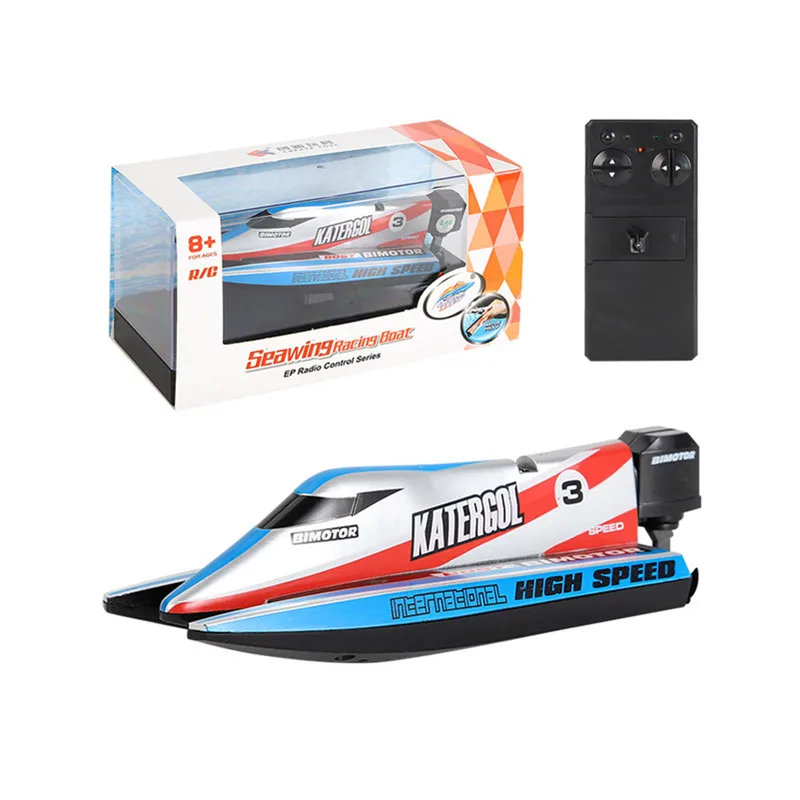 Pankeda 3313 2.4Ghz Mini RC Boat Radio Control F1 Racing Boat Rechargeable Ship RTR Gift Box Birthday Boy Girl beach toy gift