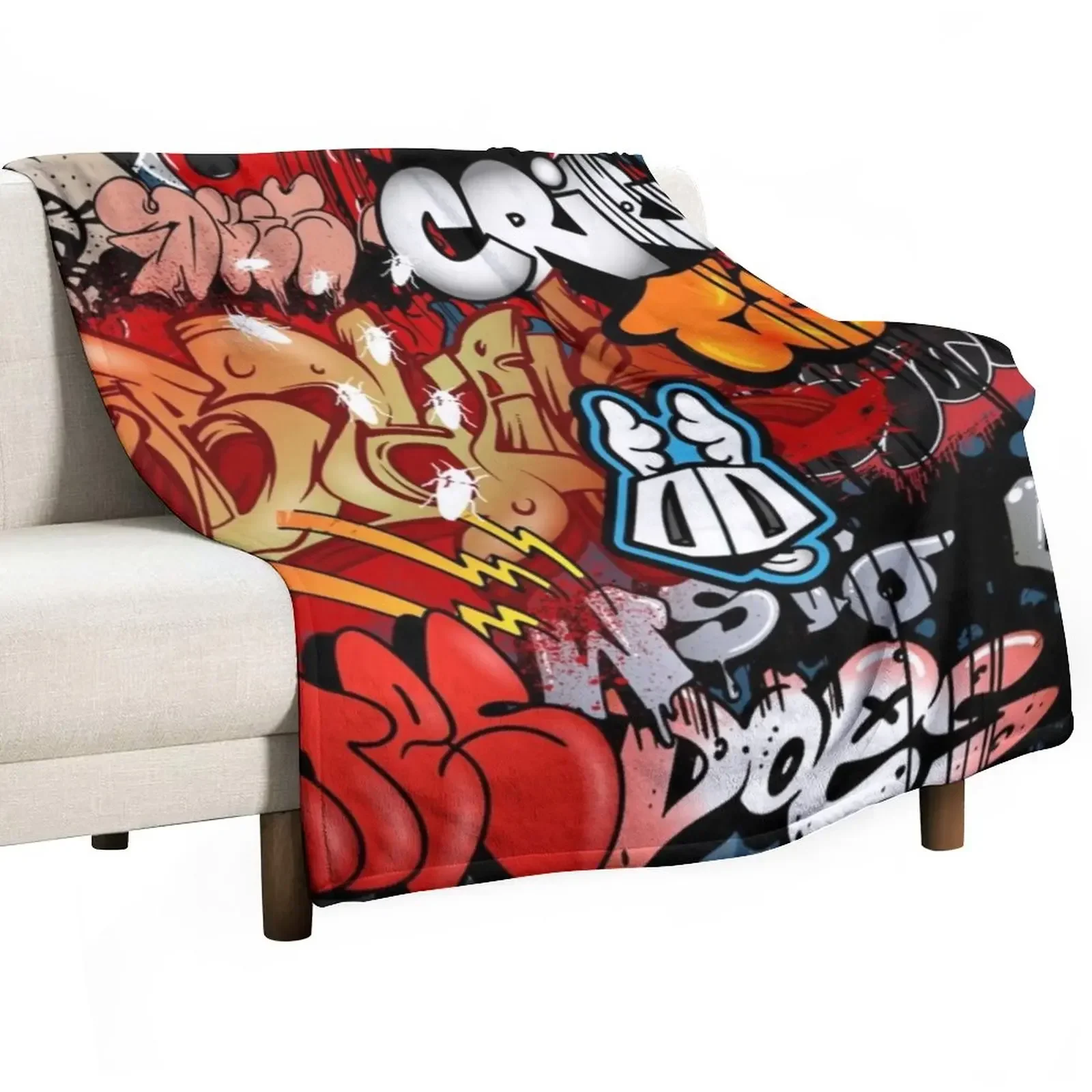 

Graffiti Art Illustration Throw Blanket Blankets Sofas Of Decoration funny gift Sleeping Bag Furry Blankets