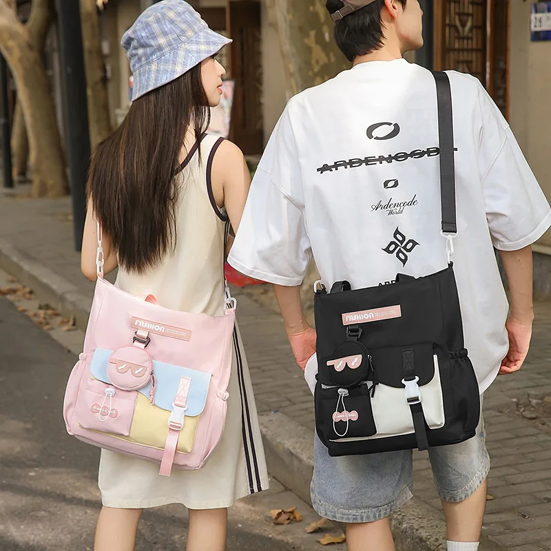 

2025 New! Simple Large-Capacity Bags Set - Student Schoolbag + Ruiying Makeup Bag + Tote & Travel Messenger Bag