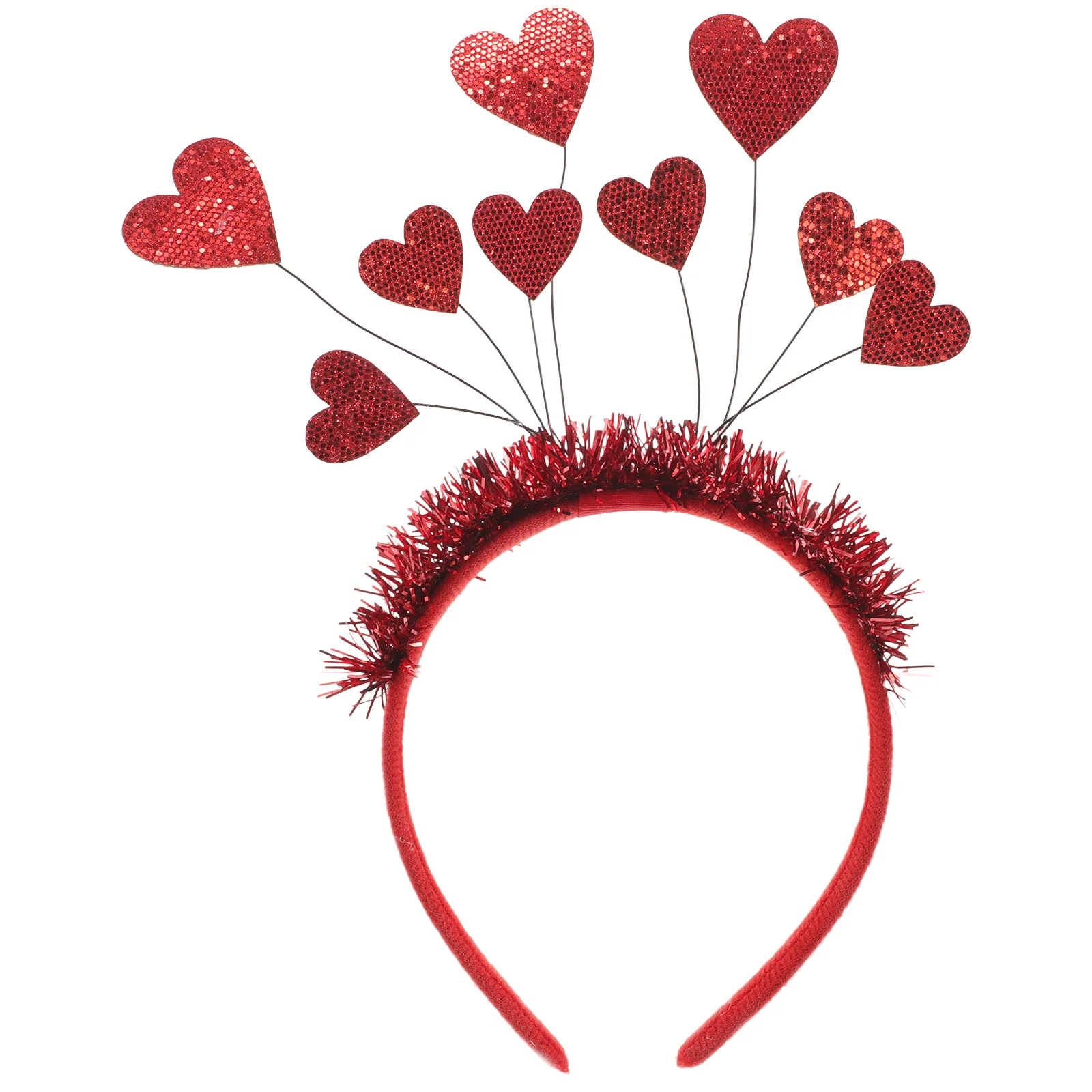 Love-shaped Head Boppers Valentine's Day Headband Theme Accessories Red Felt Cloth Child