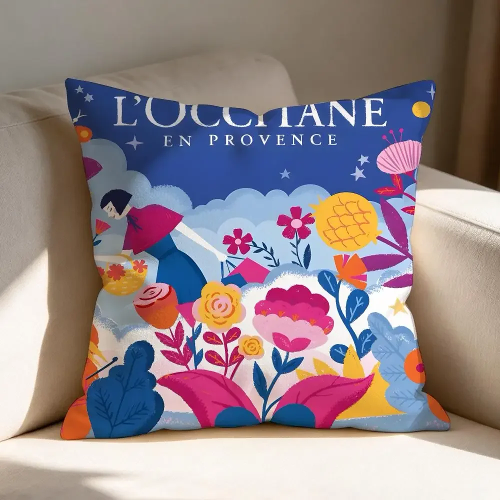 Beauty Brand L-Loccitane Cushion Cover Up‑to‑Date Basic Pillow Cover for Family Living Room Interior Decoration Cushion Shell