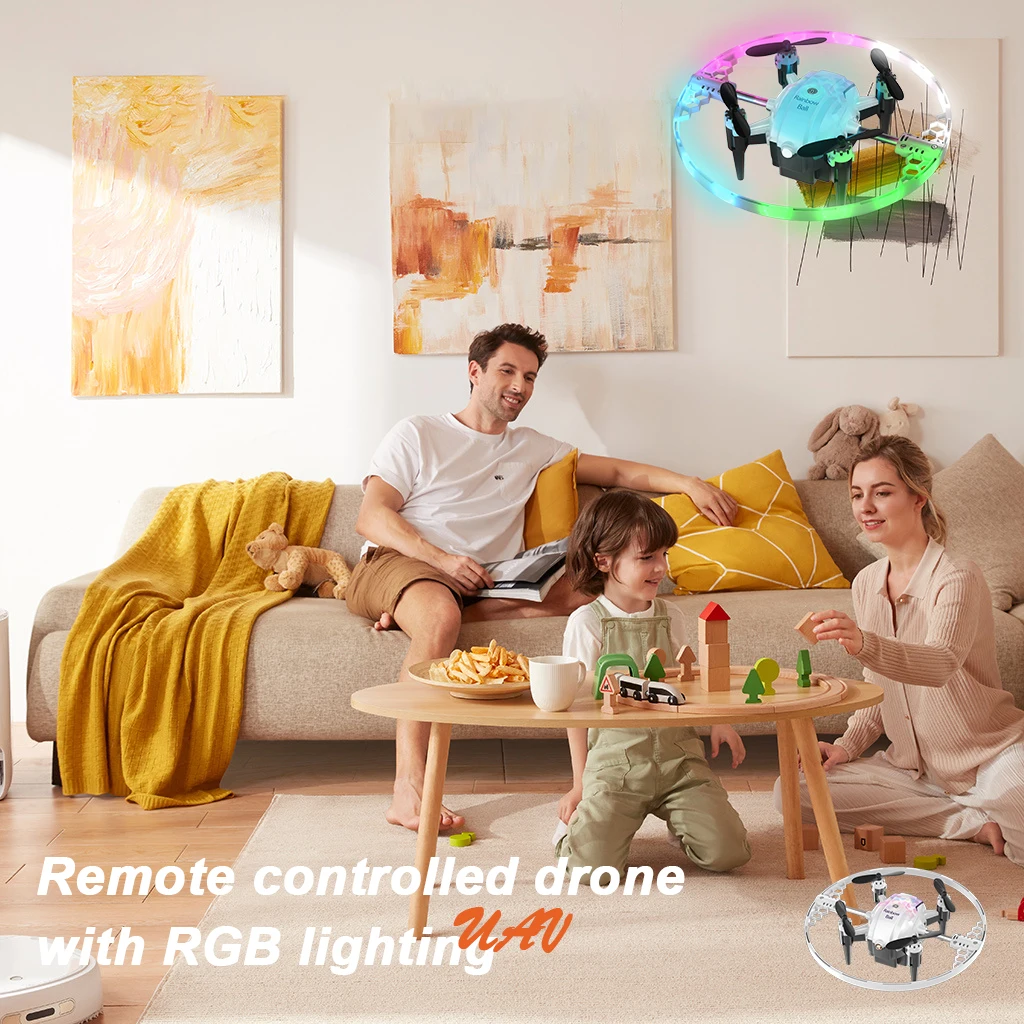 Indoor remote-controlled drone 360° special RGB lighting cool RC quadcopter drone, rainbow ball shaped