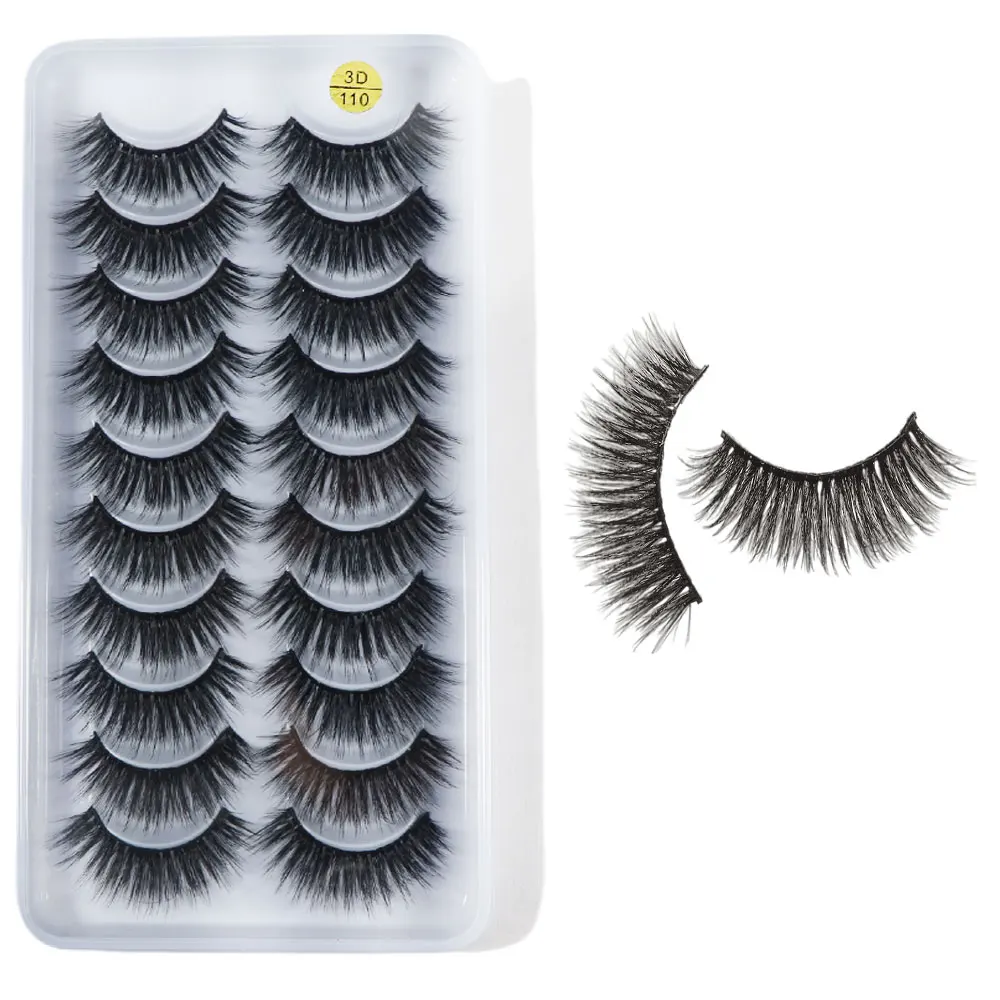 10pairs 3D Faux Mink Lashes Natural False Eyelashes Dramatic Fluffy Fake Lashes Makeup Eyelash Extension Eyelashes