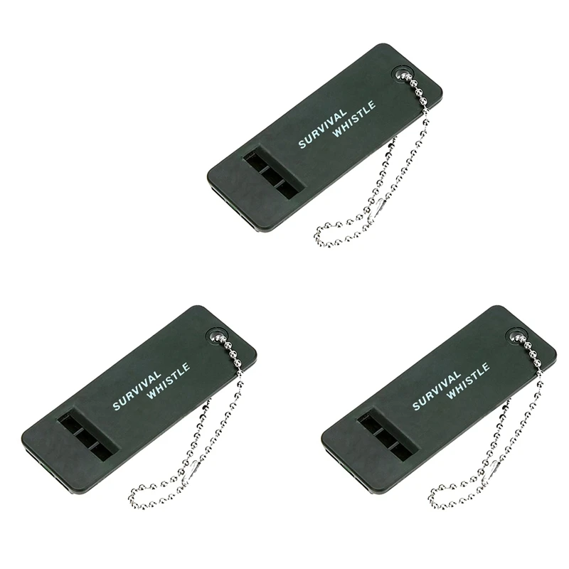 3X 3 Frequency Whistle Outdoor Survival Whistle Keychain Rugby Referee Camping Emergency Survival Whistle Outdoor Tools