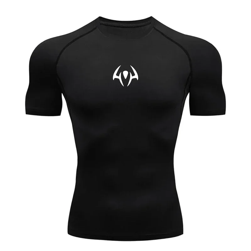 Camisas gráficas de compressão de manga curta para homens atléticas camisetas de secagem rápida camisetas topos ginásio treino undershirt baselayer rash guard