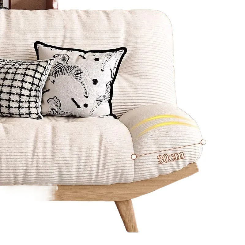 Solid wood chassis Japanese cloud sofa bed new corduroy soft double-purpose foldable living room small apartment sofa