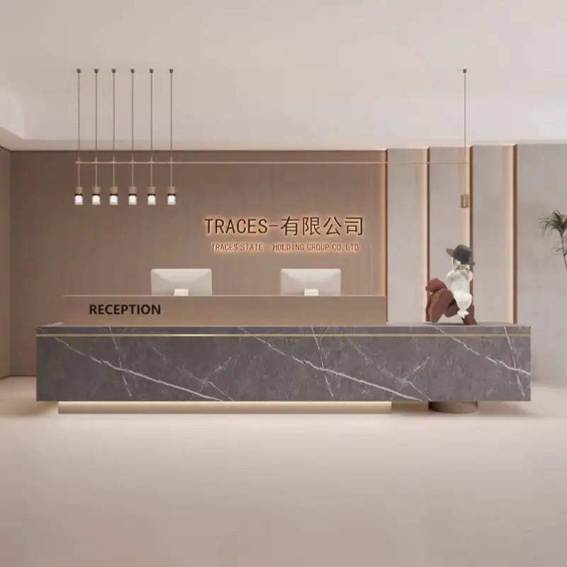 تصميم مكاتب الاستقبال في المطاعم الفاخرة باللون الأسود الكلاسيكي الخشب مكتب الاستقبال الملابس البيضاء Bancone Per Negozio أثاث المكاتب #4