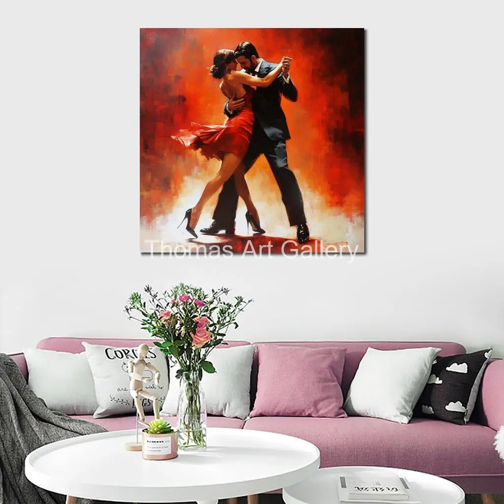 Romantic Dancing Canvas Prints Wall Art Tango Red HD Poster Printing Figure Artwork Picture Bedroom Pub Bar Modern Decor Large