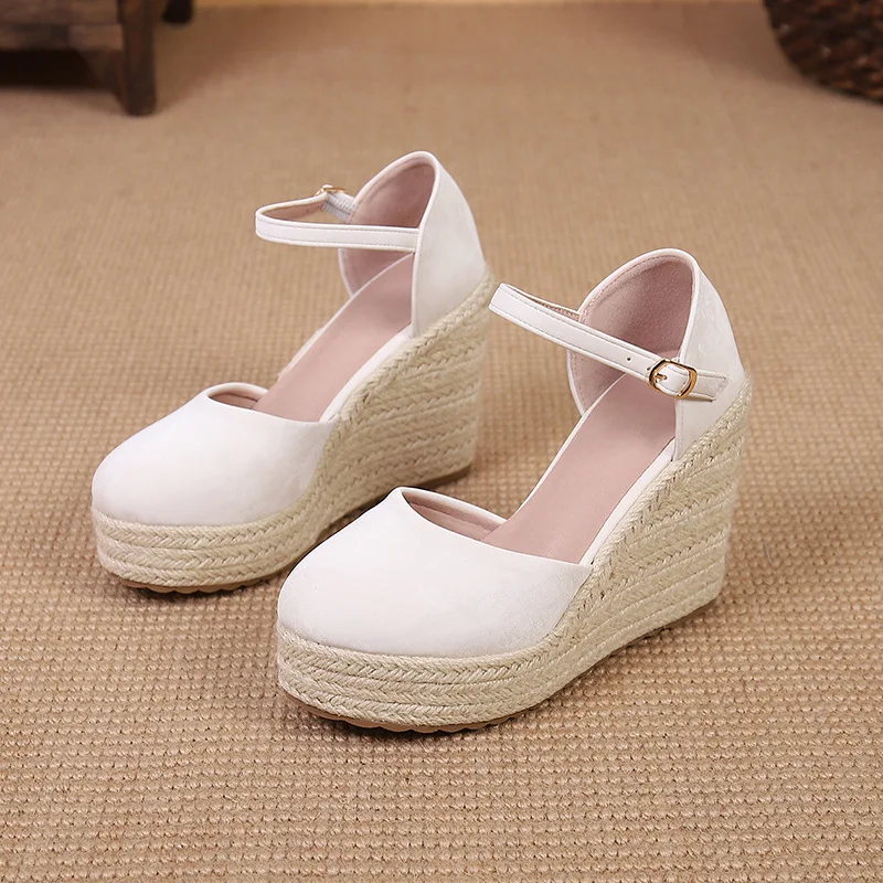 LIHUAMAO comfort wedges platform sandals women high heel shoes espadrilles pumps comfort csaual shoes