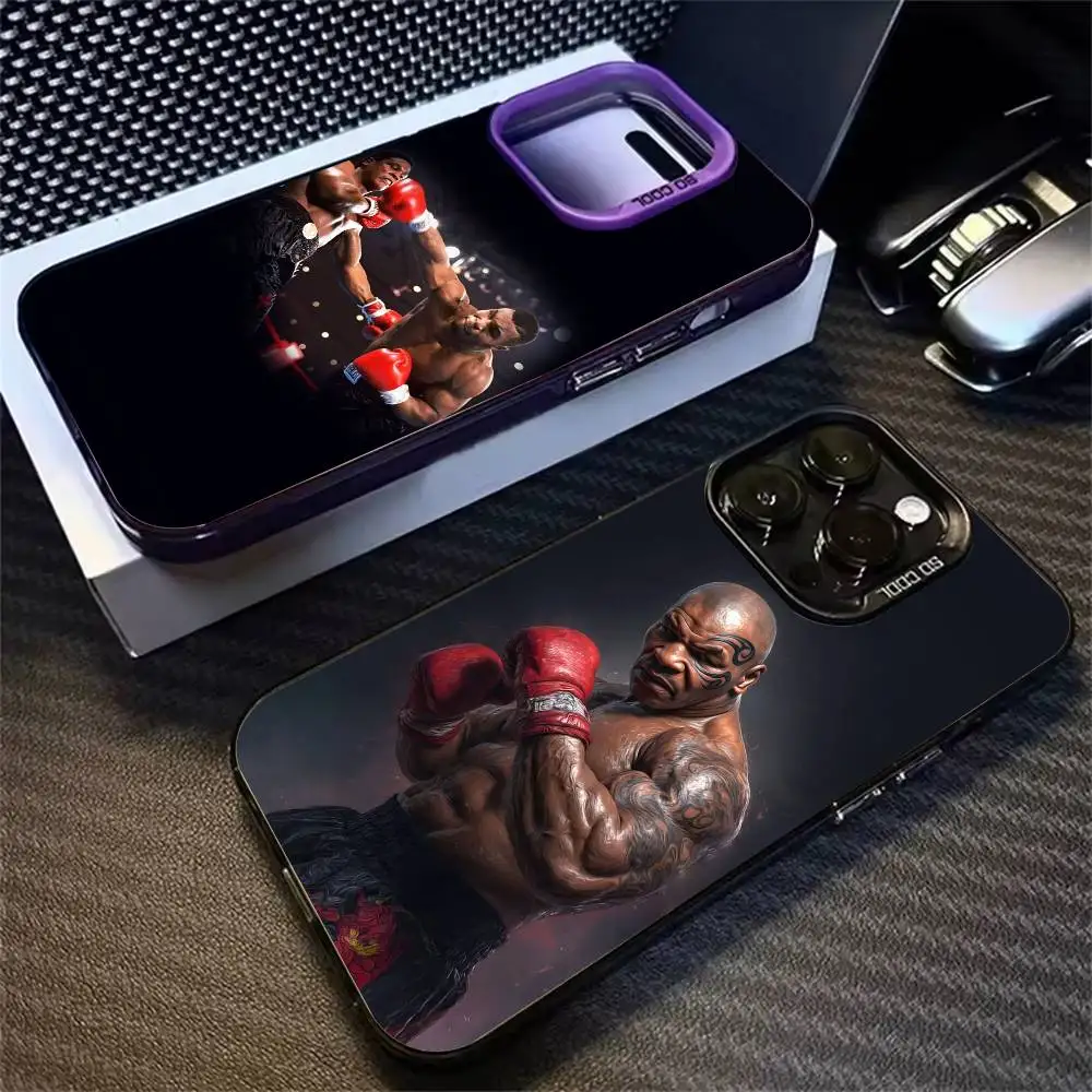 

B-Boxing legend M-ikes Tyson Phone Case For iPhone 17,16,15,14,11,12,13 Plus,Pro Max,XS,Colorful Silver