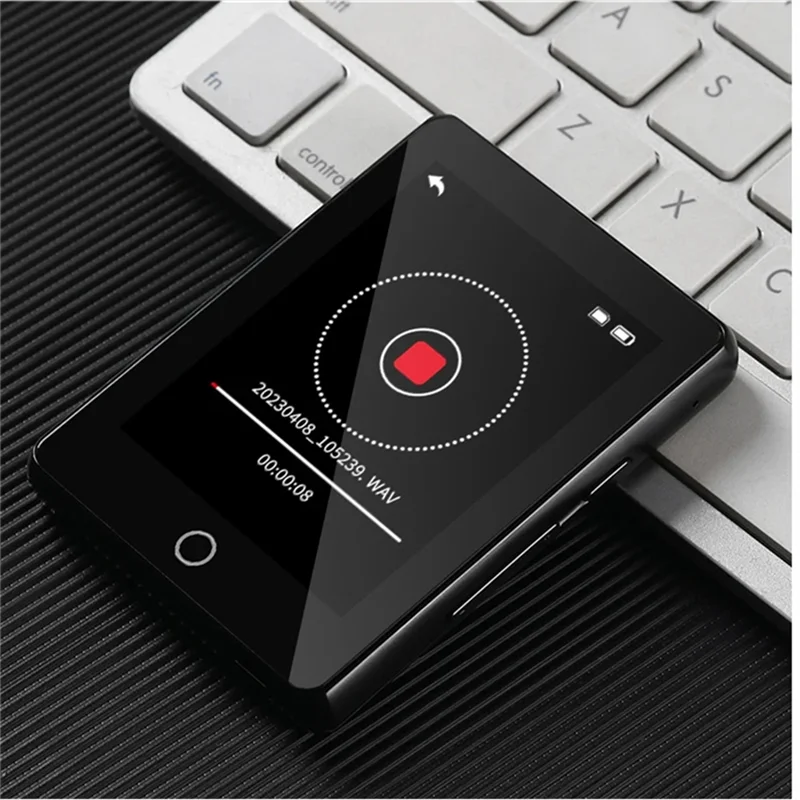 Riproduzione esterna Lettore musicale MP3 Schermo intero in metallo da 2,5 pollici Bluetooth 5.0 Mini walkman portatile/FM Ebook/Registratore MP4