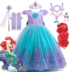 Costume da sirenetta per ragazza Ariel Dress Kids Birthday Halloween Carvinal Party Dresses Cosplay Clothes abito da ballo per bambini