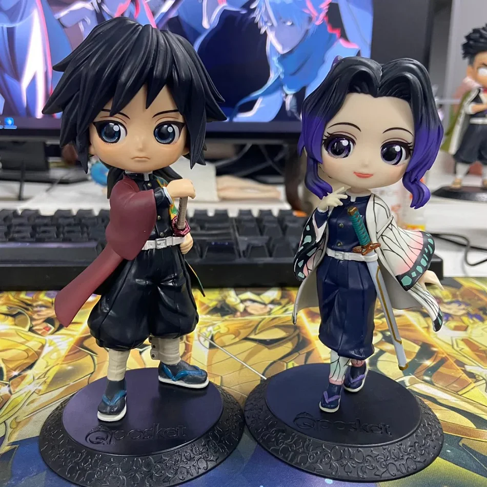 Neue Demon Slayer Figur Anime Kimetsu no Yaiba Q-Version Stehende Tanjiro Nezuko Inosuke Zenitsu PVC-Figur Modellpuppe Geschenk