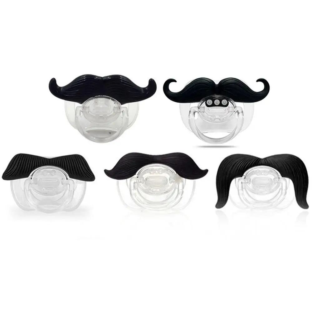 

1 Piece Silicone Baby Pacifier Funny Nipple Dummy Baby Soother Joke Prank Toddler Pacy Orthodontic Nipples Beard