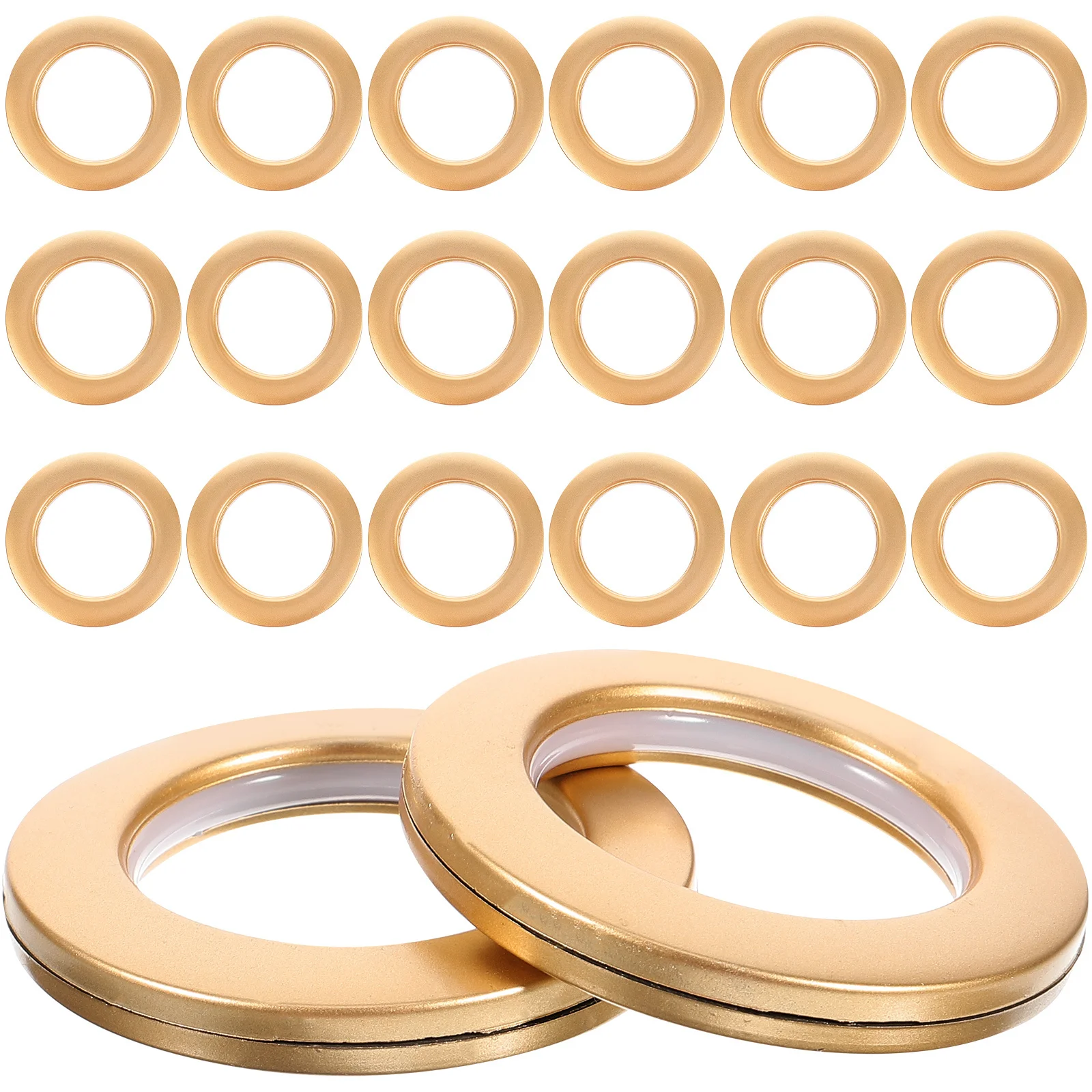 80pcs Roman Ring Curtain Accessories Plastic Grommet For Window Shower Door Drapes Modern Home Decor Smooth Slide Matte Golden