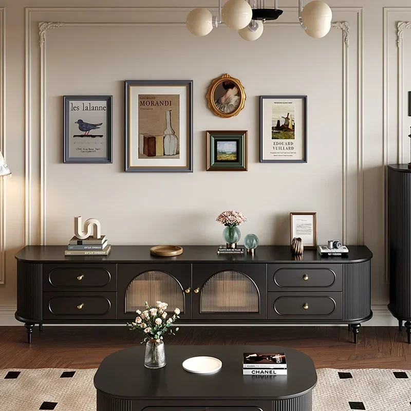 

Напольный шкаф для телевизора в стиле ретро, квартира, черные простые двери, шкаф для телевизора, европейская мебель Muebles S Alon Moderno, мебель для гостиной