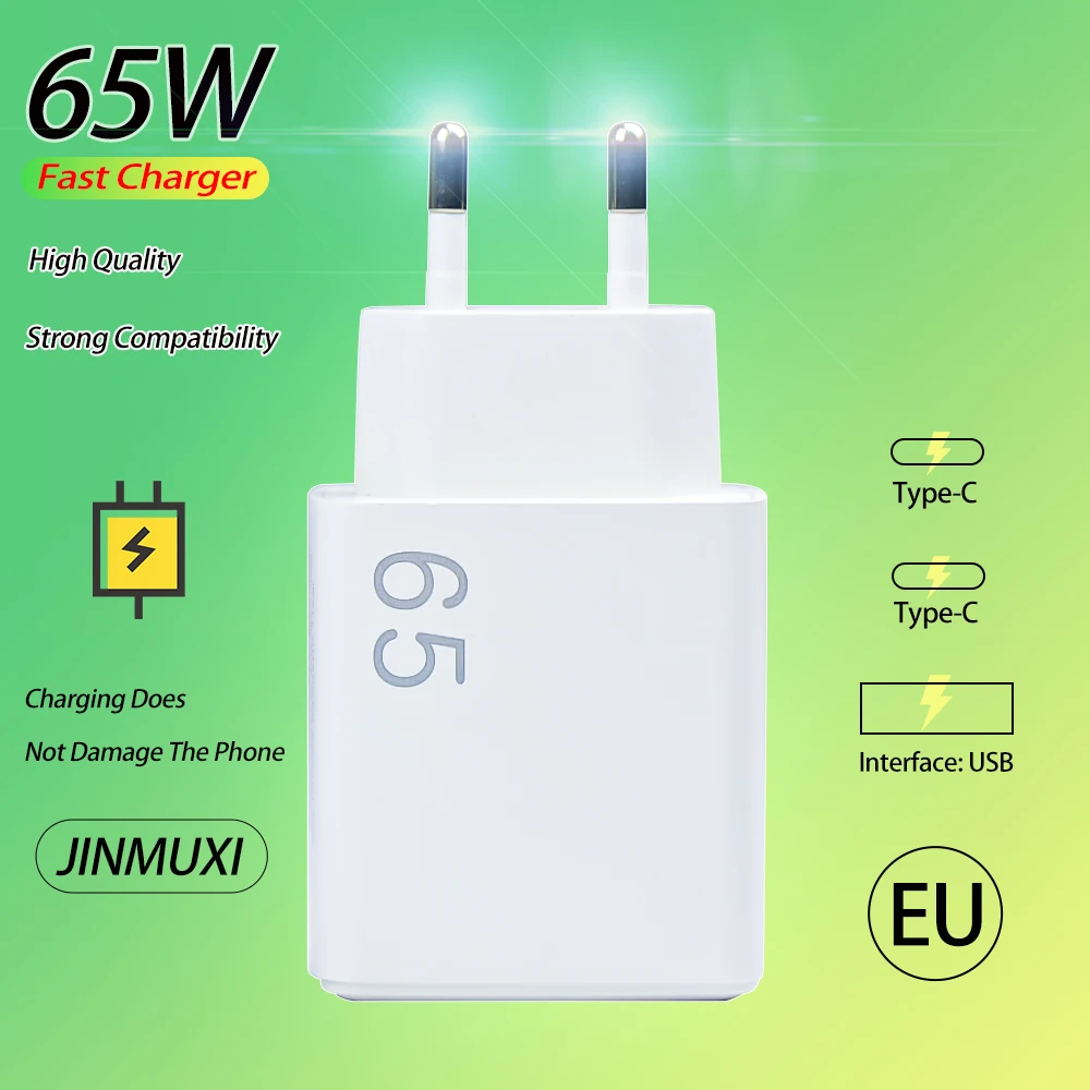 GaN Fast Charging 65W USB Type C Charger PD 3.0 Quick Charge Wall For Phone Adapter For iPhone 15 Xiaomi Huawei Samsung Oneplus