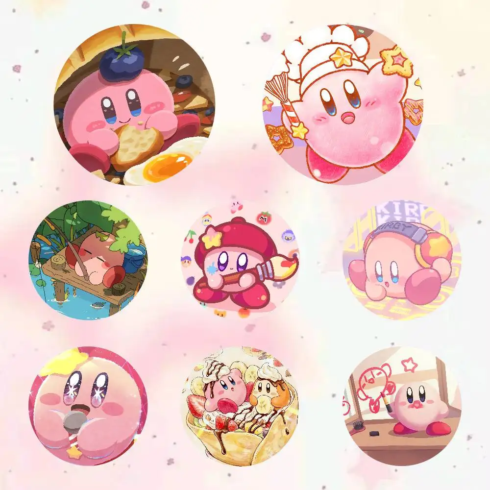 Pin de Kirby, Accesorios de Joyería de Moda, Broche Redondo para Mochila, Colección para Fans, Insignia de Joyería, Regalos