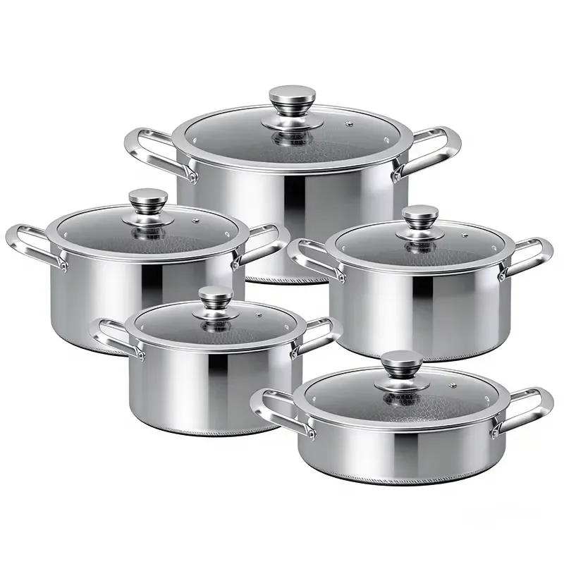 High Quality Kitchenware Set Big Capacity 20CM-32CM Stainless Steel Cookware Set Cooking Stock Pots