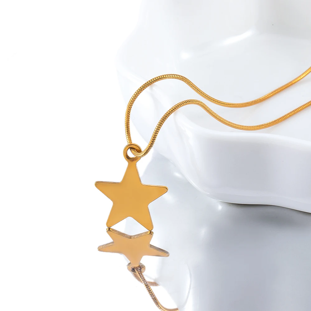 20pcs Stainless Steel Flat Star Moon Necklace Pendant for DIY Bracelet Necklace Earrings Jewelry Making Accessories - view 2