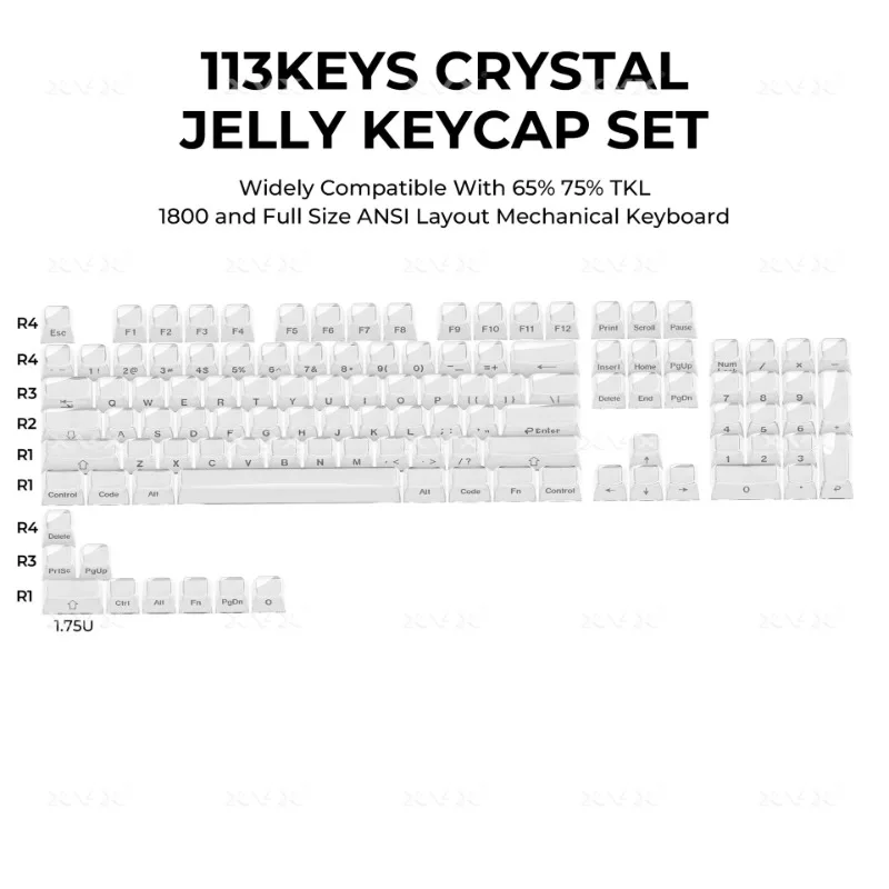 XVX Crystal Jelly Koreaans Japans Russisch Arabisch Keycaps Side Carving Game Office Machinery Keycaps Maatwerk Keycaps