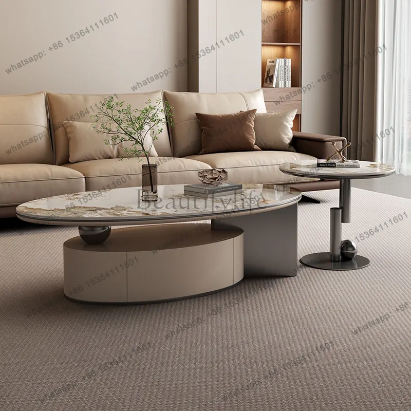 Factory Direct Sales Oval Classic Living Room Coffee Tables Brown Low Storage Living Room Coffee Tables Designer Mesa De Centro