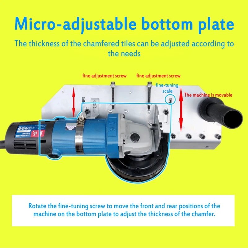 Tile Chamfering Machine Tiling 45 Degree Angle Cutting Machine Precision Dust-free Corner Cutting Grinder Stone Building Tool