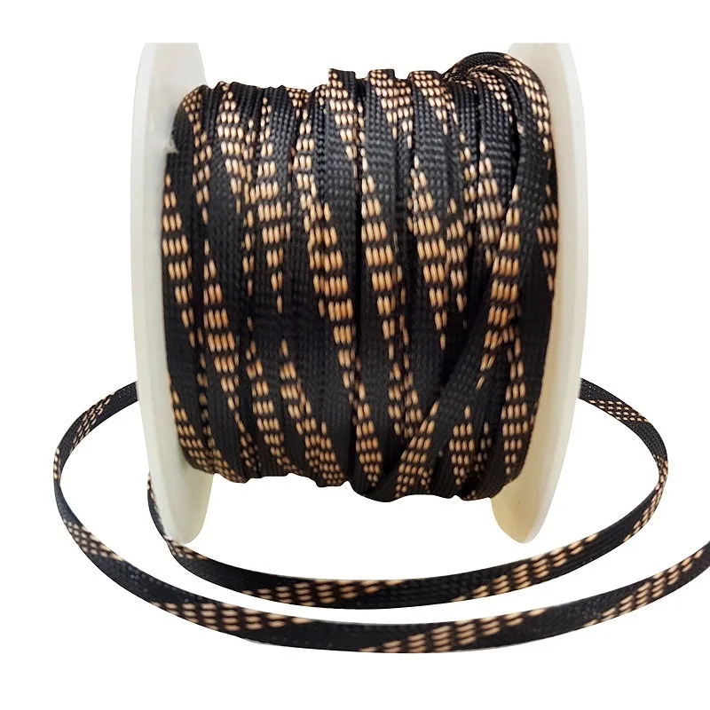 Car audio cable protection braided mesh tube, gray power cord speaker cable special tube