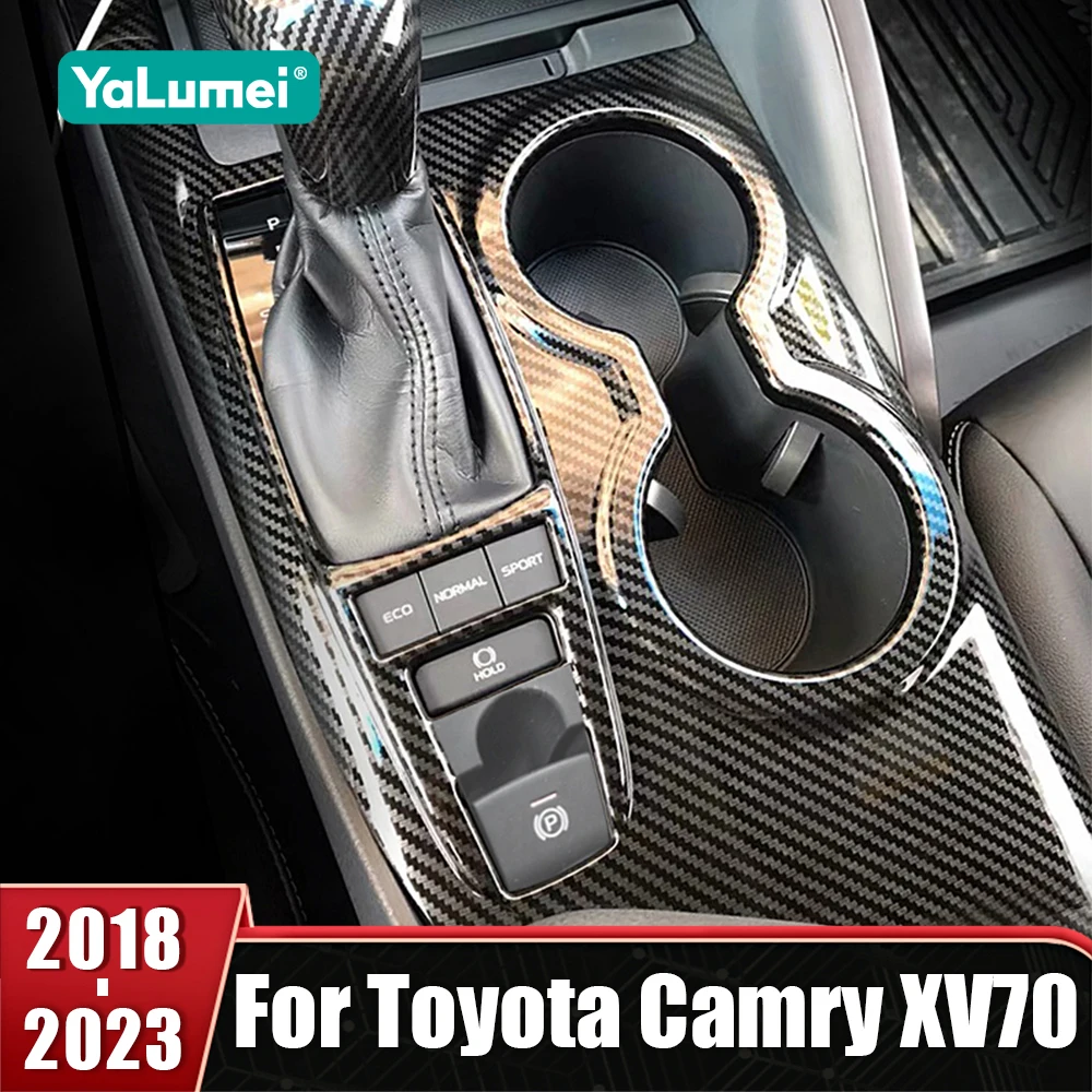 

ABS Car Gear Shift Panel Cup Holder Protector Cover Trim Sticker Accessories For Toyota Camry XV70 2018 2019 2020 2021 2022 2023