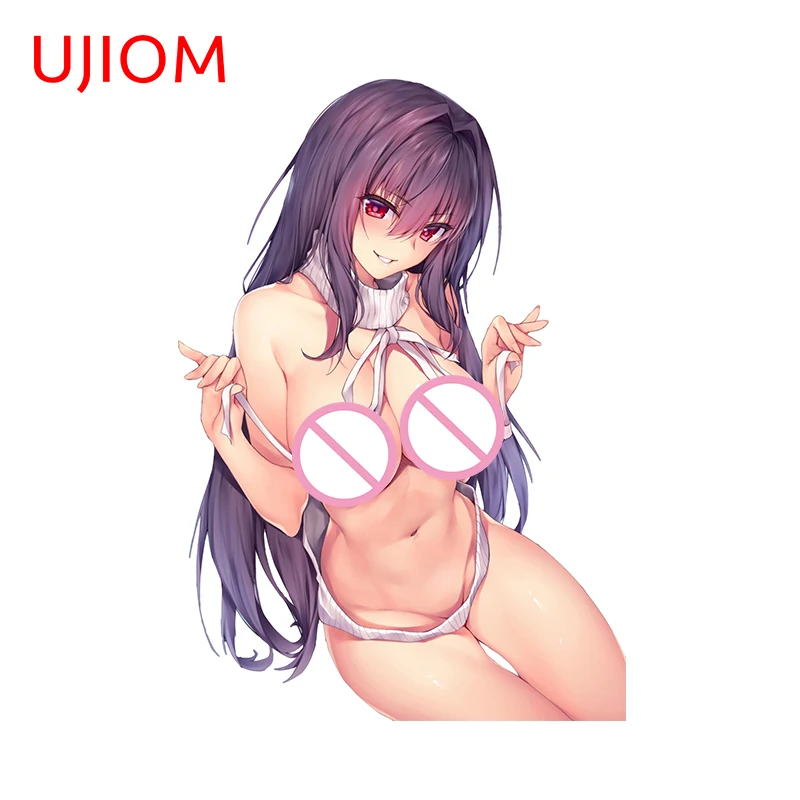 UJIOM 13cm × 9.1cm Big Breasts Xin Fate Wall Stickers Seductive Game Character Decals Hentai Waterproof Bedroom Accessories