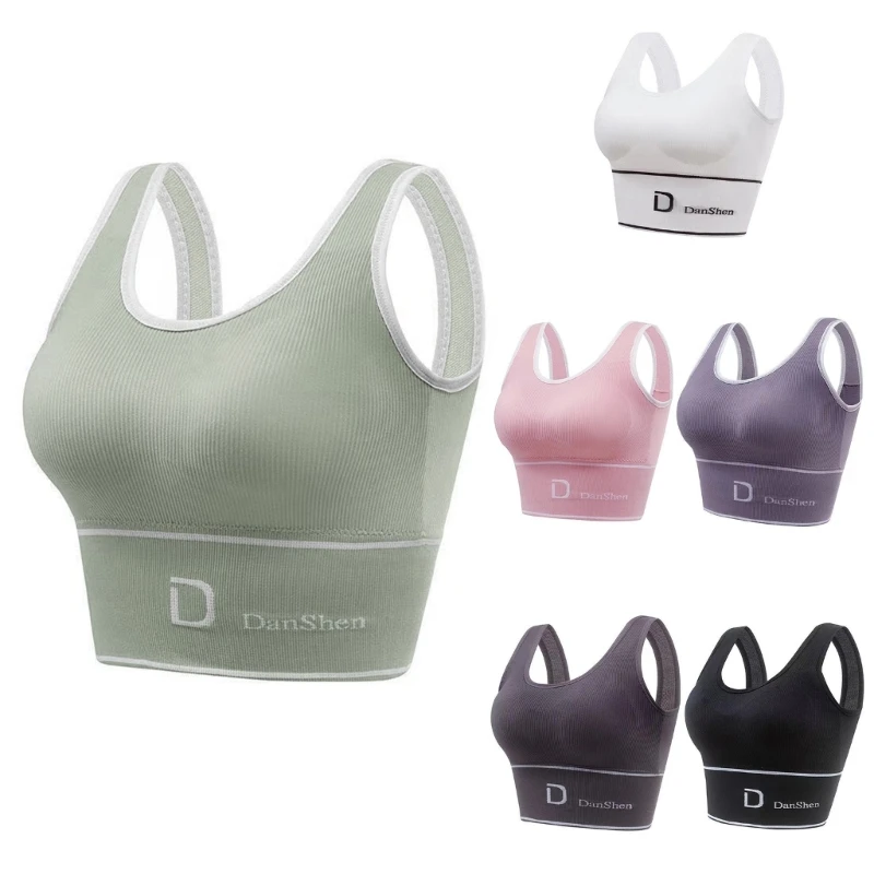 Áo Bra Tập Gym Gợi Cảm Dạo Phố Đệm Hình Chữ Lưng Liền Mạch Tập Yoga Crop Top Nữ