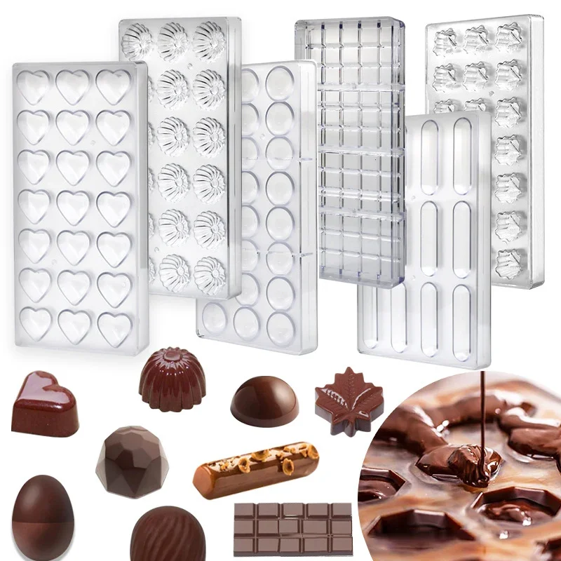 

3D Polycarbonate Chocolate Molds Sphere Diamond Chocolate Bombs Bonbons Candy Bar Professional Confectionery Baking Pastry Tools