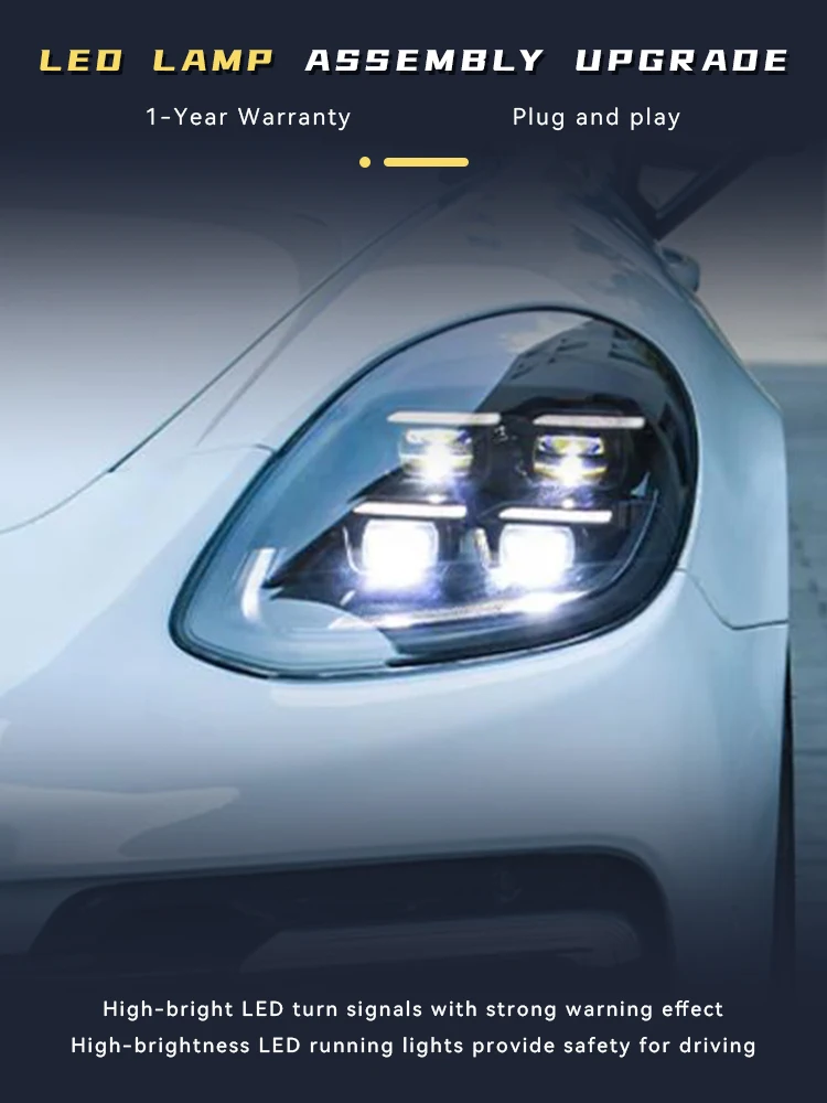 A Pair of Car Stuff Modified For 2017-2023 Porsche Panamera Front Light DRL Head Lamp Full LED Plug And Play Tool Accessories
