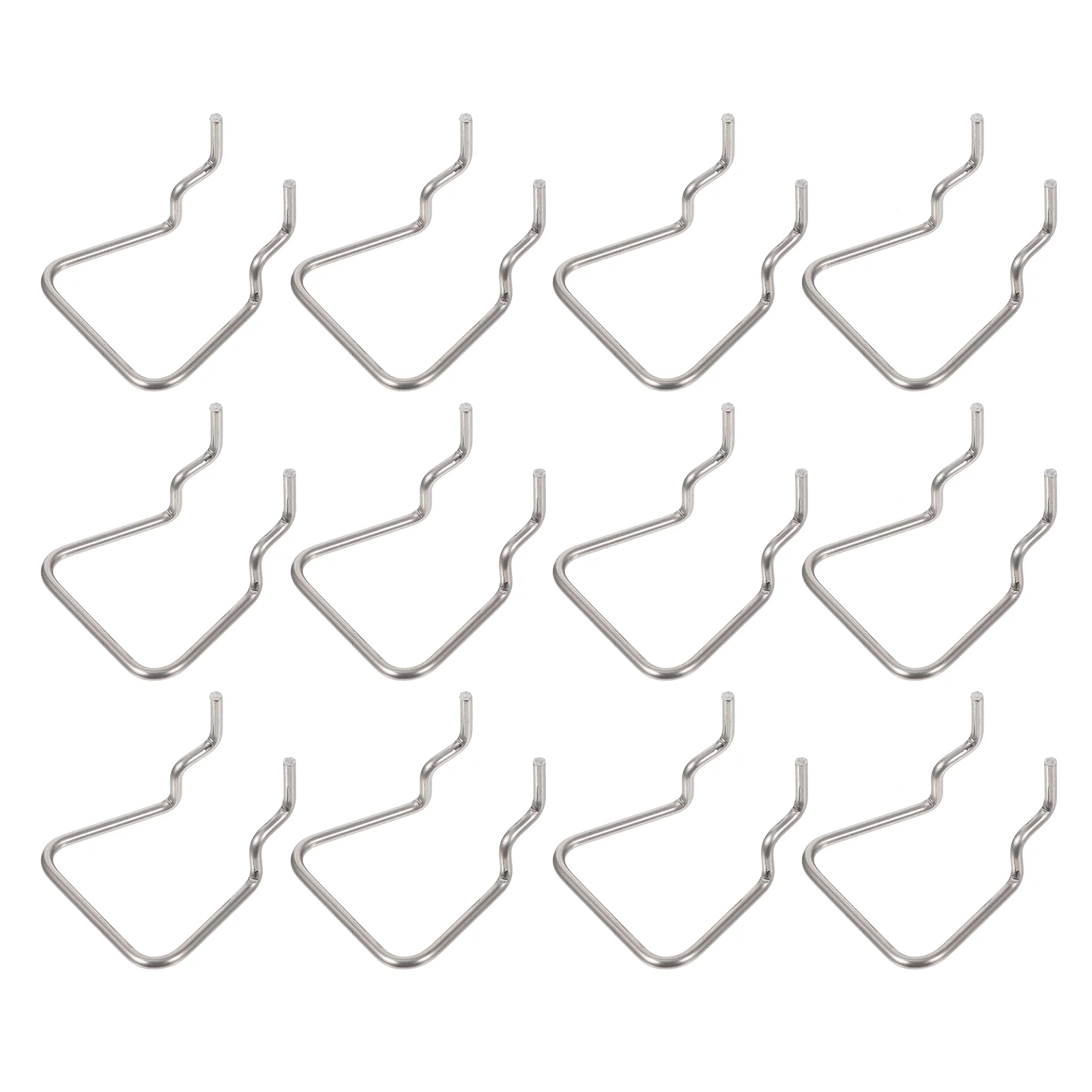 

12 Pcs Clamp Rack Tool Display Shelf Hardware Hook Peg Metal Storage Hooks Stainless Steel Single Pegboard