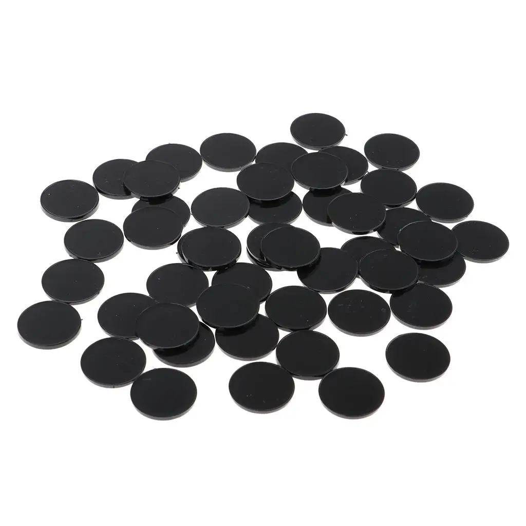 50x Round Base Platform Wargame Base 22mm Table Games Accessories Black