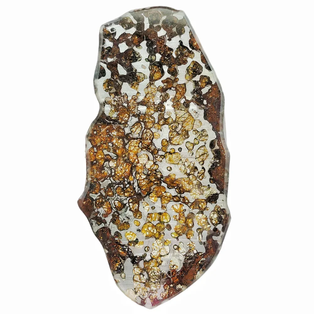 Brenham Olive Meteorite Specimen Crafts Olive Meteorite Slices Natural Meteorite Material Collection