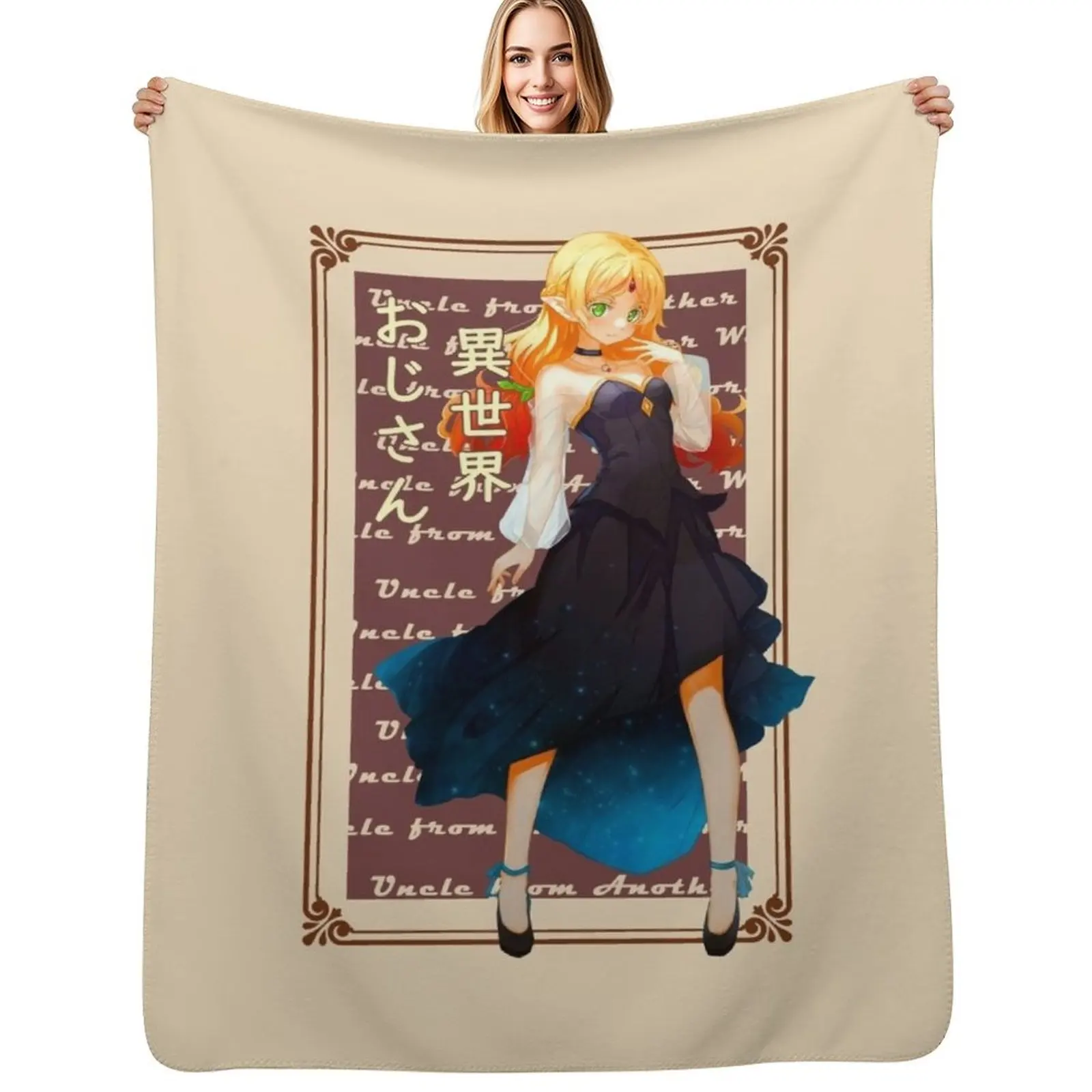 

Tsundere Elf at Party - Uncle from Another World Throw Blanket Luxurious Soft Fuzzy Blanket for Sofa Bed