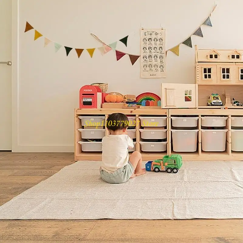 C4DF Baby Room Celebration Banners Cotton Fabric Triangular Flags Bunting Pennant Garlands Wall Hanging Decors Washable