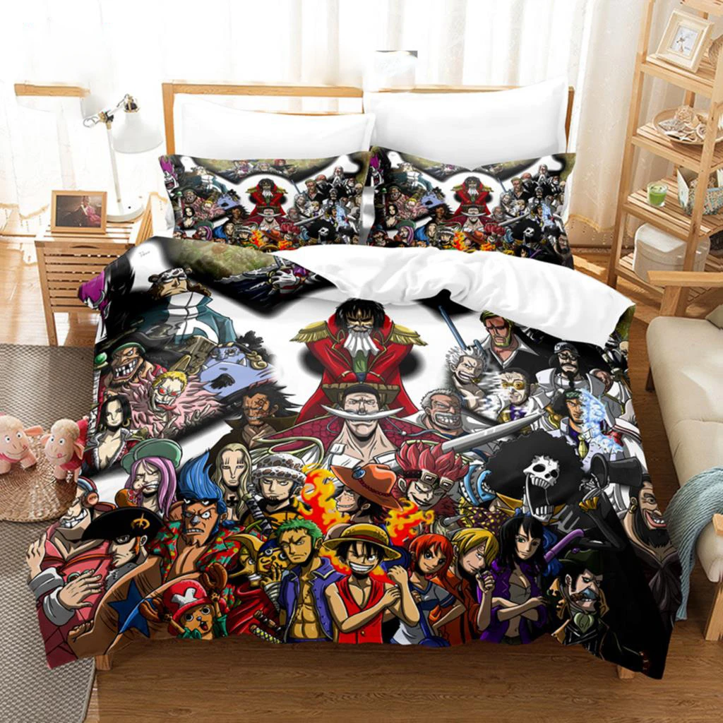 

PIECE Anime Bedding Set Juvenile Monkey D.Luffy Odyssey ONE Pattern Duvet Cover Set Design Bedding Set King Size Bed Comforters