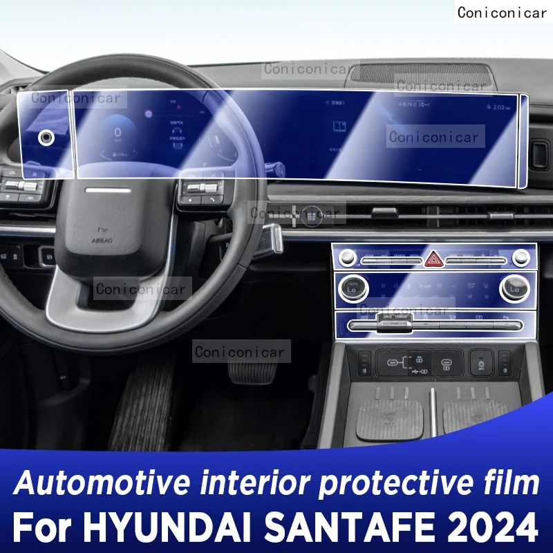 

Для HYUNDAI SANTAFE 2024, панель приборной панели, навигация, автомобильная внутренняя защитная пленка, аксессуары из ТПУ против царапин