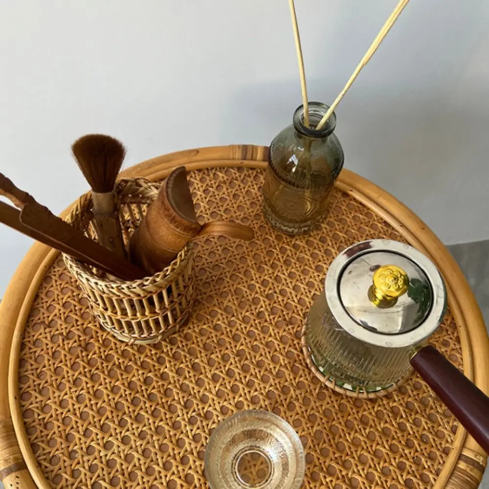 Natural Materials Bamboo Woven Pen Container Tabletop Storage Multi-functional Makeup Brush Container Handmade Home Office