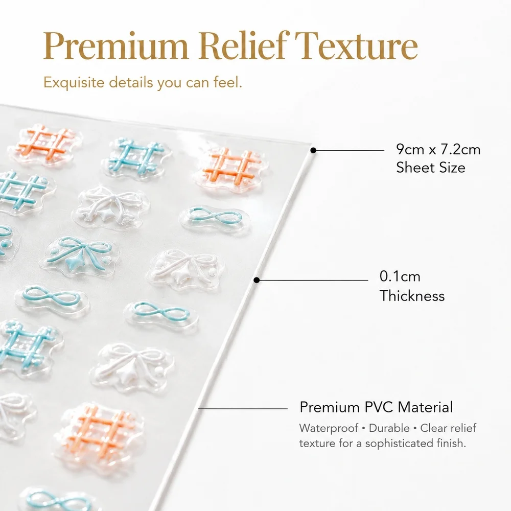 1Pc Kawaii Mini Plaid Bow Nail Stickers Embossed Lattice Bow Waterproof Decals Single Portable Sheet Salon Manicure Supplies