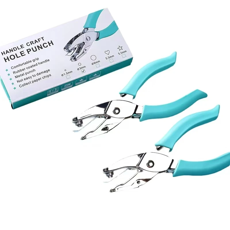 1個入り メタル製 1.5/6mm 穴径 パンチプライヤー シングルホールパンチャー 手動ペーパー スクラップブッキングパンチ 1-8ページ用 紙穴パンチ