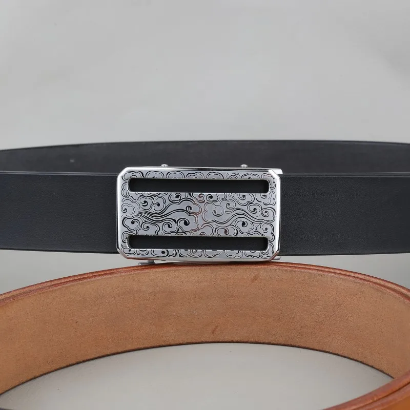 ceinture-homme-en-cuir-de-vachette-veritable-tissage-uni-noir-avec-boucle-artisanale-imitation-titane-motif-nuage-porte-bonheur-en-cuir-de-vachette-importe-de-premiere-qualite