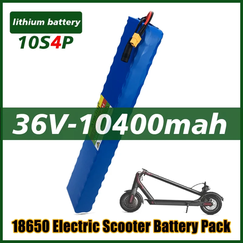 

36v 10400mAh Lithium ion Battery 10ah li-ion with BMS for 500w 350w Bike Wheelbarrow Scooter + 2A Charger