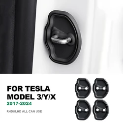 4pcs Car Door cuscino di smorzamento muto fibbia della serratura della porta in Silicone copertura protettiva Anti-collisione per Tesla Model 3 Y X S Highland