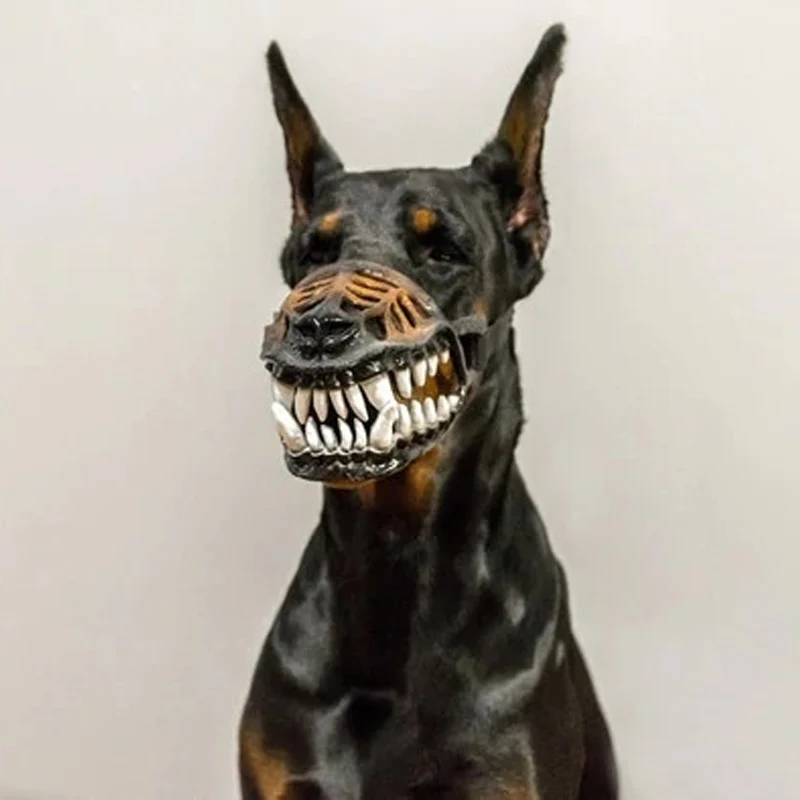 Halloween Costume Zombie Dog Mask Pitbull Spooky Pup Muzzle Creepy Dog Muzzle for Dogs Waterproof Muzzle Scary Dog Safty Muzzles