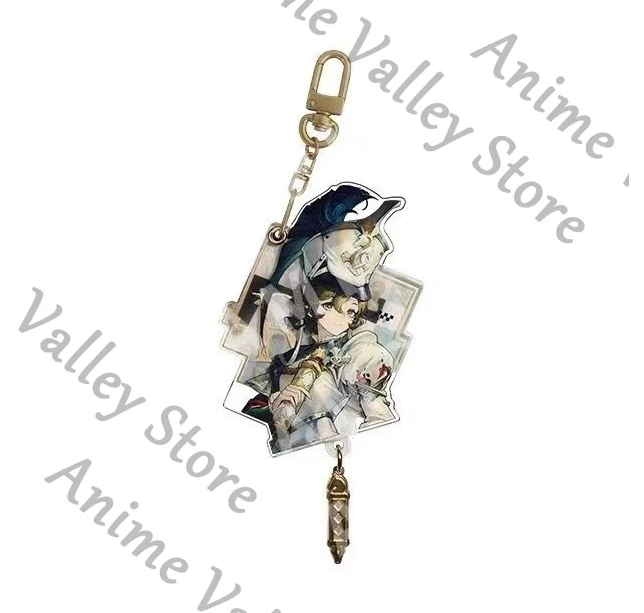 Genuine Reverse:1999 Lucy Recoleta Kuiper Cosplay Llavero de Acrílico en Caja de 64 Unidades, Blanco y Negro, Colgante de Dibujos Animados, Regalo